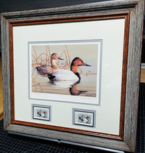 Load image into Gallery viewer, Robert Hautman  1999 Texas Waterfowl Stamp Print With Double Stamps - Brand New Custom Sporting Frame