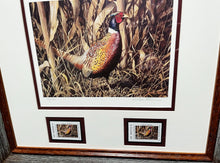 Load image into Gallery viewer, Robert Hautman 2008 Texas Texas Upland Game Bird Stamp Stamp Print With Double Stamps - Brand New Custom Sporting Frame