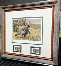 Load image into Gallery viewer, Roger Cruwys 2014 Texas Texas Upland Game Bird Stamp Print With Double Stamps - Brand New Super Custom Sporting Frame