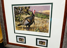 Load image into Gallery viewer, Roger Cruwys 2014 Texas Texas Upland Game Bird Stamp Print With Double Stamps - Brand New Super Custom Sporting Frame