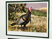 Load image into Gallery viewer, Roger Cruwys - 2014 Texas Texas Upland Game Bird Stamp Print With Double Stamps - Brand New Custom Sporting Frame