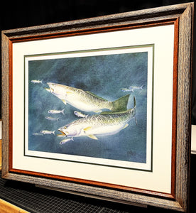 Ronnie Wells - Trout Run - Lithograph - Brand New Custom Sporting Frame