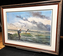 Load image into Gallery viewer, Ronnie Wells Working The Surf GiClee 3/4 Sheet Artist Proof Speckled Trout &amp; Reds - Brand New Custom Sporting Frame