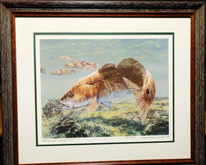 Russ Smiley At The Oyster Bar Lithograph 1989 - Brand New Custom Sporting Frame