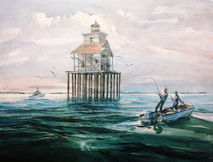 Sam Caldwell - Timbalier - Lithograph Gulf Coast Conservation Association GCCA #1 1986 - Brand New Custom Sporting Frame