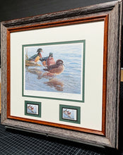 Load image into Gallery viewer, Seerey Lester - 1989 National Fish and Wildlife Foundation Duck Stamp Print With Double Stamps - Brand New Custom Sporting Frame