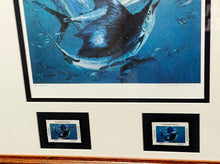 Load image into Gallery viewer, Stanley Meltzoff - 1988 Coastal Conservation Association CCA Stamp Print With Double Stamps - Brand New Custom Sporting Frame