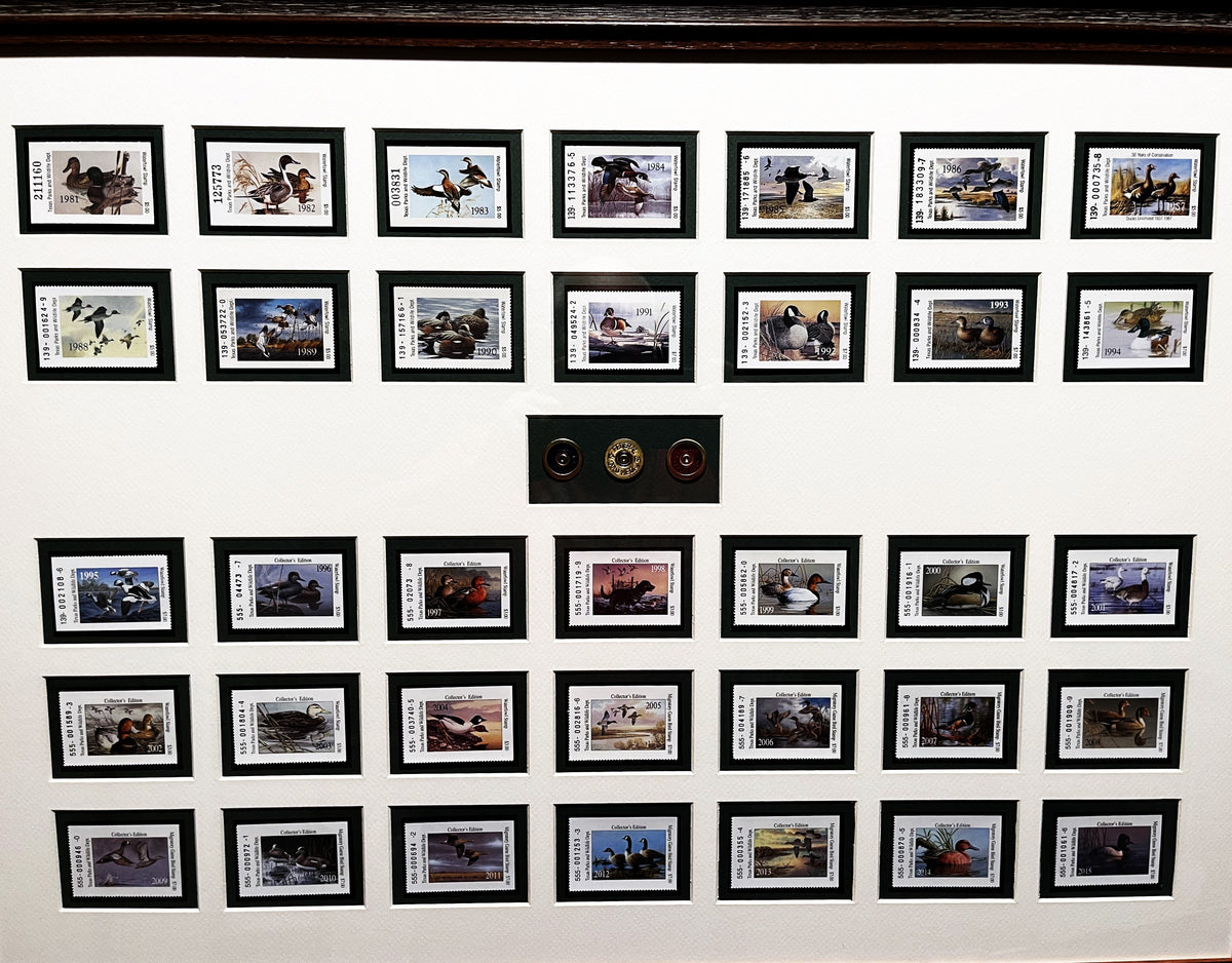 Texas Waterfowl Duck Stamps Complete Set 1981 To 2015 With Shotshell S ...