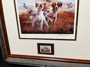 Thompson Crowe - 1999 Texas Quail Stamp Print With Stamp - Brand New Custom Sporting Frame