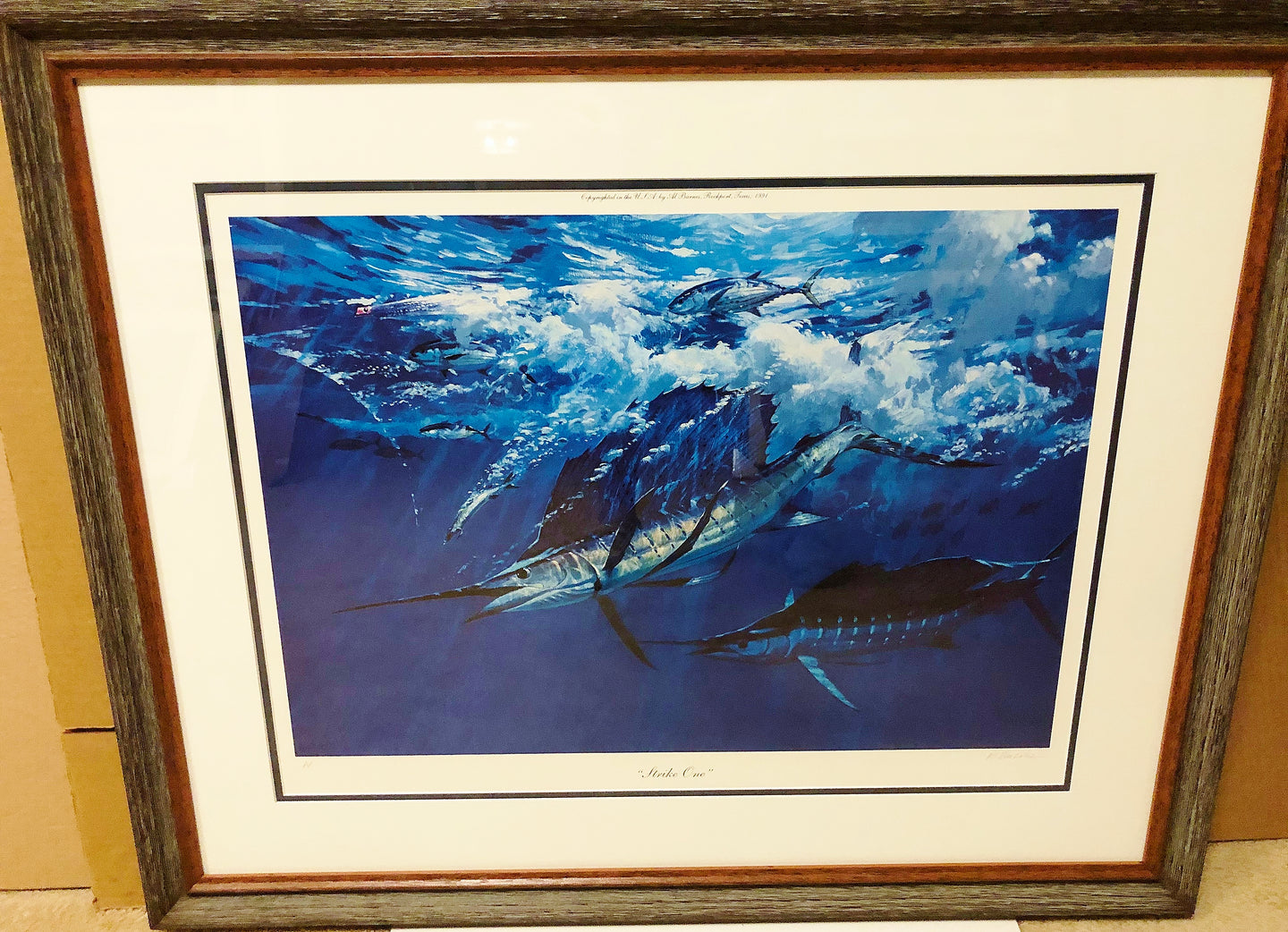 Al Barnes - Strike One - Lithograph - Brand New Custom Sporting Frame