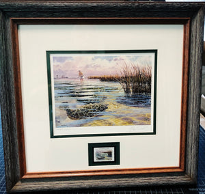 Herb Booth - 2009 Coastal Conservation Association CCA Stamp Print With Stamp - Brand New Custom Sporting Frame