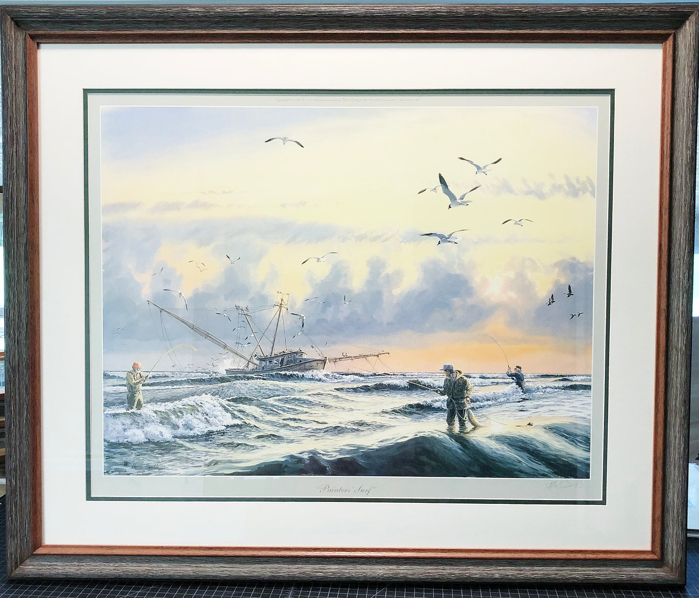 Herb Booth - Painters Surf - Print - Coastal Conservation Association CCA - Brand New Custom Sporting Frame