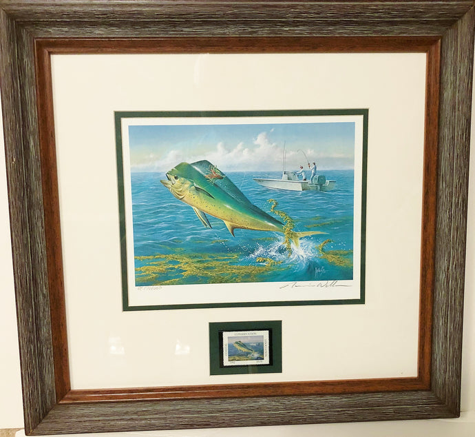 Ronnie Wells 1992 Coastal Conservation Association CCA Stamp Print With Stamp - Brand New Super Custom Sporting Frame
