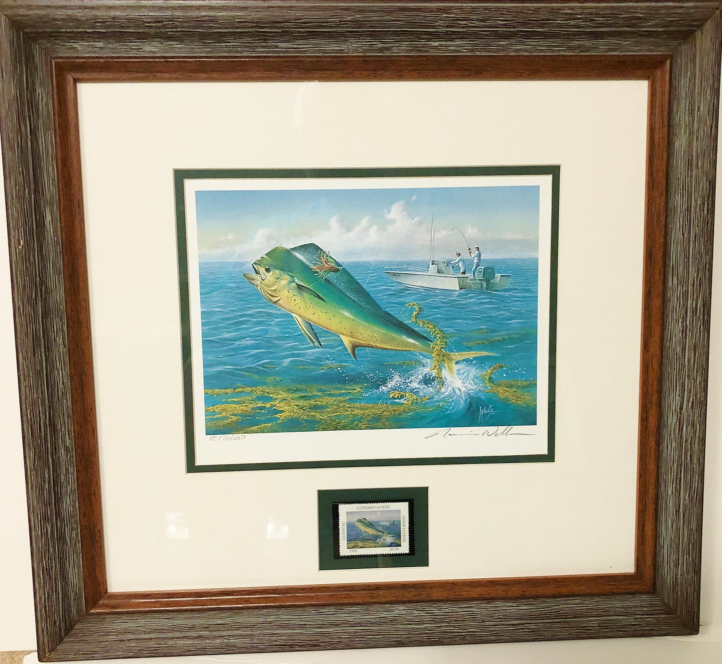 Ronnie Wells - 1992 Coastal Conservation Association  CCA Stamp Print With Stamp - Brand New Custom Sporting Frame