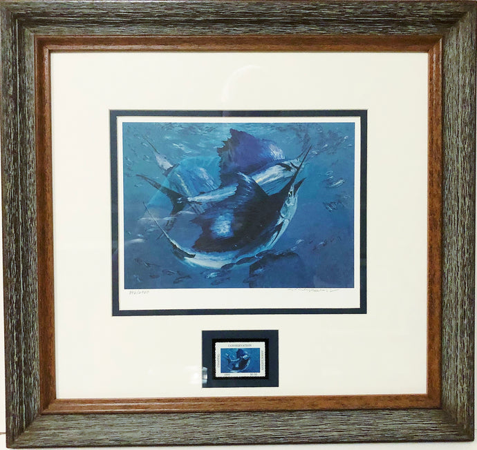 Stanley Meltzoff 1988 Coastal Conservation Association CCA Stamp Print With Stamp - Brand New Super Custom Sporting Frame