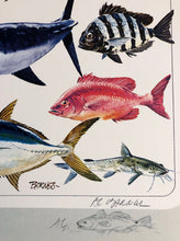 Load image into Gallery viewer, Al Barnes - Gulf Coast Collection With Ultra Rare Redfish Remarque - Lithograph 1980 - Brand New Custom Sporting Frame