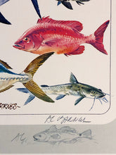 Load image into Gallery viewer, Al Barnes - Gulf Coast Collection With Ultra Rare Redfish Remarque - Lithograph 1980 - Brand New Custom Sporting Frame