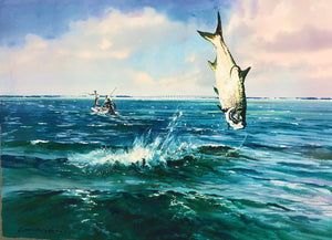 Chance Yarbrough - Into The Backing - GiClee - Fighting Tarpon - Brand New Custom Sporting Frame