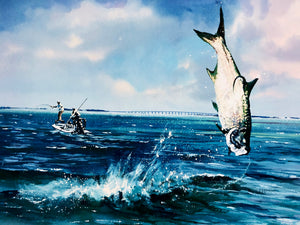 Chance Yarbrough - Into The Backing - GiClee - Fighting Tarpon - Brand New Custom Sporting Frame