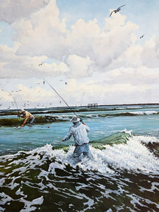 David Drinkard - The Pocket - Lithograph - Brand New Custom Sporting Frame