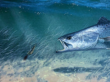 Load image into Gallery viewer, John Dearman 1995 Texas Saltwater Stamp Print With Double Stamps - Brand New Super Custom Sporting Frame