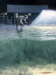 John Dearman - Night Fishing - FS GiClee - Brand New Custom Sporting Frame