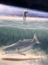 Load image into Gallery viewer, John Dearman Night Fishing GiClee Half Sheet - Fishing Specks Under The Lights - Brand New Super Custom Sporting Frame