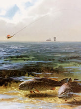 Load image into Gallery viewer, John P. Cowan 1983 Gulf Coastal Conservation Association CCA GCCA Stamp Print With Stamp - Brand New Super Custom Sporting Frame
