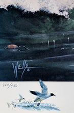 Load image into Gallery viewer, Ronnie Wells - Working The Surf Lithograph With Speck &amp; Gull Remarque&#39;s 1990 - Brand New Custom Sporting Frame
