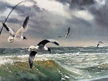Load image into Gallery viewer, Ronnie Wells - Working The Surf Lithograph With Speck &amp; Gull Remarque&#39;s 1990 - Brand New Custom Sporting Frame